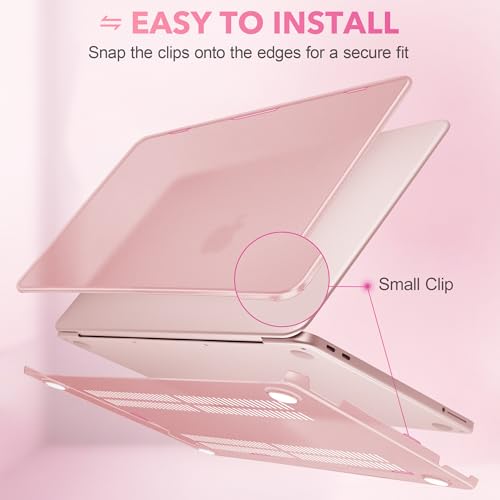May Chen for MacBook Neo 13 inch Liquid Retina Display ((2026 Release A3404), Slim & Lightweight Protective Case with Screen Protector&Keyboard Cover&Dust Plug, Frosted Blush - color: Frosted Blush