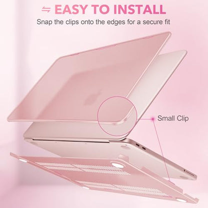 May Chen for MacBook Neo 13 inch Liquid Retina Display ((2026 Release A3404), Slim & Lightweight Protective Case with Screen Protector&Keyboard Cover&Dust Plug, Frosted Blush - color: Frosted Blush