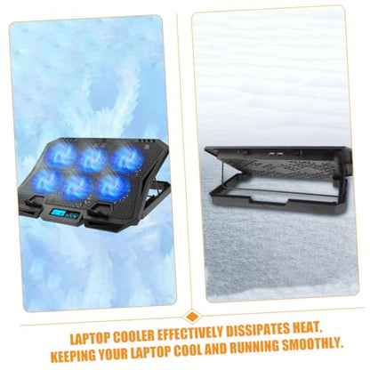 OSALADI Laptop Cooling Pad and Stand 15.6 Inch with Quiet Adjustable Fan USB Powered Laptop Cooler for Gaming and Office Use Blue LED Light Cooling Fan