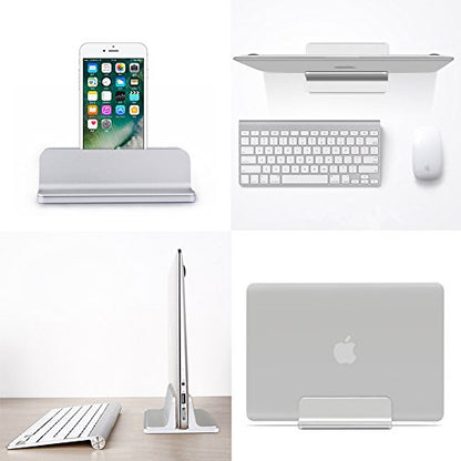 Laptop Stand, Cradle for Laptops, Adjustable Dock, Holder for MacBook Dell Hp Surface iPad - Silver