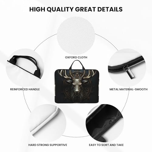 14 inch Laptop Sleeve with Handle Shockproof Laptop Bag Waterproof Computer Cover Bag Antlers Briefcase