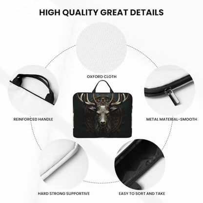 14 inch Laptop Sleeve with Handle Shockproof Laptop Bag Waterproof Computer Cover Bag Antlers Briefcase