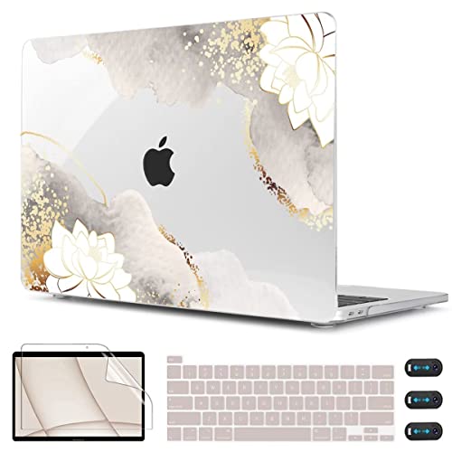 CISSOOK Compatible with MacBook Pro 13 inch Case 2020-2025 Model M1 & M2 A2338 A2251 A2289, Floral Hard Shell Case & Keyboard Cover for MacBook Pro 13 with Touch Bar, Charming Painting - color: Pro13inch-Charming Painting