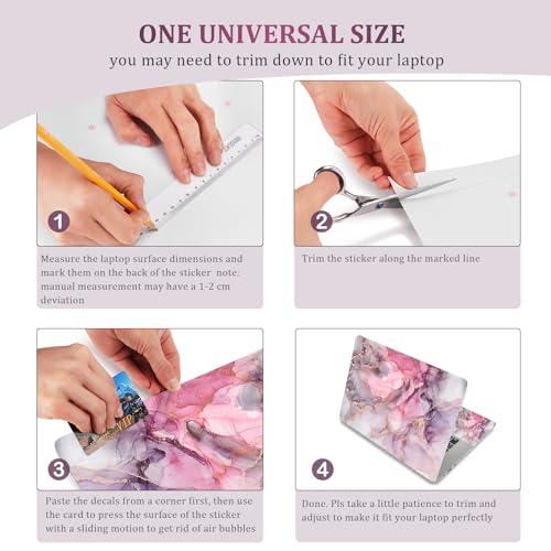 Laptop Notebook Skin Sticker Cover Decal, 12 13 13.3 14 15 15.4 15.6 inch Laptop Vinyl Skin Sticker Cover Art Protector Decal Universal, Pink Marble - color: Pink Marble