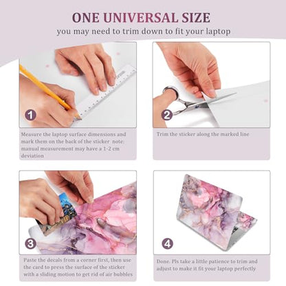 Laptop Notebook Skin Sticker Cover Decal, 12 13 13.3 14 15 15.4 15.6 inch Laptop Vinyl Skin Sticker Cover Art Protector Decal Universal, Pink Marble - color: Pink Marble