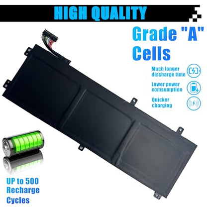 V0GMT Laptop Battery Replacement for Dell G7 17 7700 Gaming Series 4K1VM W62W6 XYCW0 9TM7D NYD3W NCC3D TJDRR 0W62W6 0XYCW0 09TM7D 0NYD3W 0NCC3D 4KIVM 0TJDRR VOGMT GPM03 5XJ28 5D91C 56Wh - size: 11.24*3.57*0.27 inch V0GMT