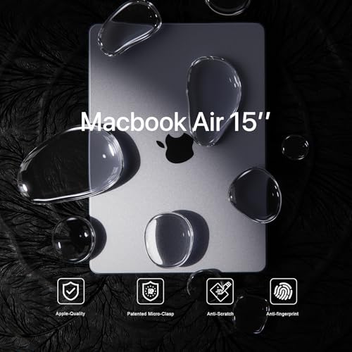 Soonjet for MacBook Air 15 inch Case, M5 M4 M3 M2 2026-2023 Keyboard Cover | Invisible Armor, Clear Matte, Anti Crack & Fingerprint & Scratch, Ultra Thin & Light, Protective Hard Shell, Close Seamlessly - color: Frost Clear