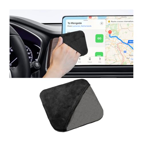 Car Screen Cleaner, Microfiber Cloth Vehicle Touchscreen Cleaning Wipes, Foldable Automotive Interior Cleaning Pad Accessory for Dashboard LCD Display, Universal for Truck SUV RV (Square/Black) - color: Black, size: Square