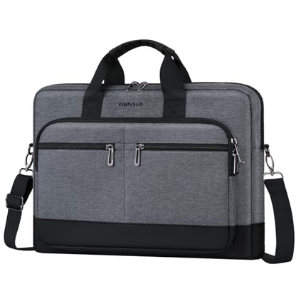 MOSISO Laptop Shoulder Bag for Men, 15-16 inch Computer Bags | Compatible with MacBook Pro 16/Air 15, HP Dell Lenovo Acer, Laptop Messenger Bag with Trolley Sleeve&3 Pockets, Gray&Black