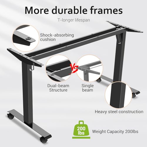 farexon Electric Standing Desk Adjustable Height, 71 x 28 Inch Sit Stand up Desk with Large Mouse Pad, Double Metal Hook,4 Wheels,4 Memory Preset Heights Home Office Computer Desk,Black - color: Black, size: 71 x 28''
