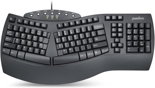Perixx PERIBOARD-512B Wired Ergonomic Keyboard - Split Keyboard, Wrist Rest, Natural Typing - Wired USB Connectivity - US English - Black - color: Black, style: Wired