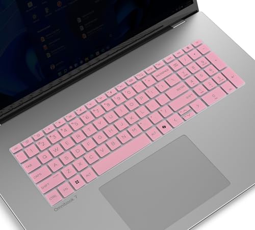Keyboard Cover for HP OmniBook 7 Laptop 16-ay 16-az 16-az0097nr 16-ay0087nr 16t-ay000 16t-az000 16", HP OmniBook 7 17-dc0097nr 17-dc0037nr 17t-dc000 17.3" Skin(Not fit Omnibook X 17-dd 17t-dd)-Pink - color: Pink