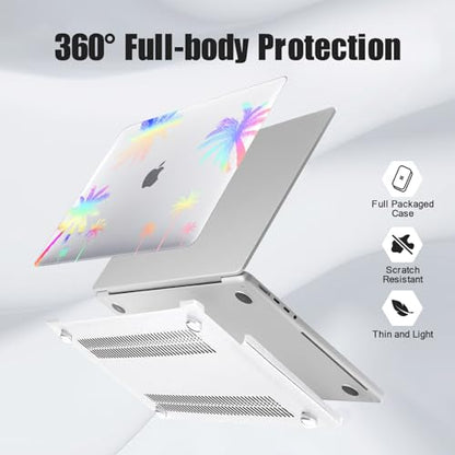 DTangLsm for MacBook Pro 14 inch Case 2026 M5 2025-2021 M4 M3 M2 M1 Pro Max | A3426 A3427 A3434 A3112 A3185 A3401 A2918 A2992 A2779 A2442 Clear Plastic Hardshell for Mac Pro 14+Keyboard Cover,CoconutTree - color: Laser Coconut Tree