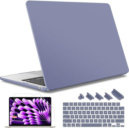 May Chen for 2026 MacBook Air 15 inch Case 2025 2024 2023 A3448 M5 A3241 M4 A3114 M3 A2941 M2 with Liquid Retina Display & Touch ID, Plastic Hard Shell with Keyboard Cover - Lavender Gray - color: Lavender Gray