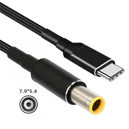 USB-C 100W 20V Input to DC 7.9 * 5.4mm PD Power 65W Output Charge Cable Support QC PD Type-C for Laptop (1.8m) - style: 7.9x5.4mm
