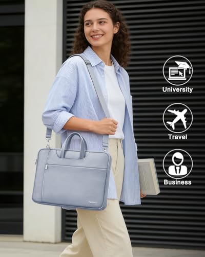 Ferkurn Laptop Case Bag Women Men Computer Sleeve with Shoulder Compatible with HP/Inspiron/Thinkpad/Vivobook/MSI/Surface, 17.3 inch, Light Grey - color: Light Grey, size: 17.3 inch