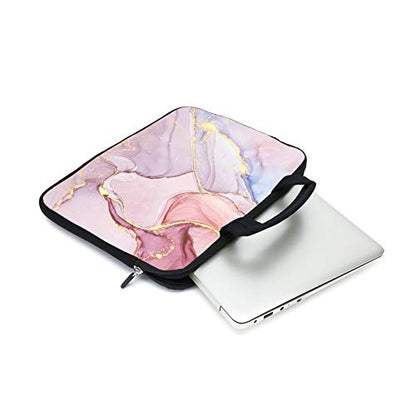 15.6" Laptop Sleeve 14" 15" 15.4" Chromebook Case Ultrabook Case Notebook Sleeves PC Messenger Bag (Pink Marble) - color: Pink Marble