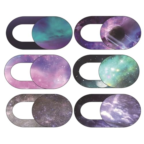 Camera Cover Slide 6 Packs, Webcam Cover Ultra Thin Sticker Privacy Protector fit for iMac, iPad Pro, and More Laptop or Tablet, Colorful Space Floral (Style1) - color: Style1