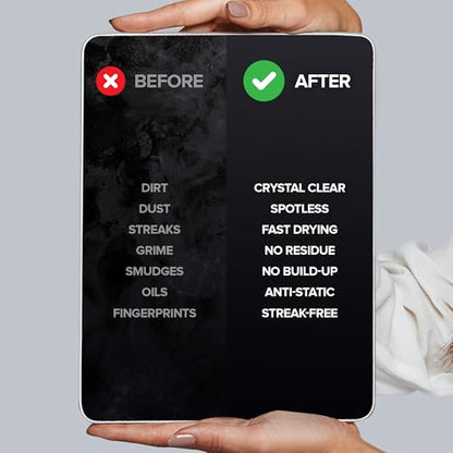 Electronic Screen Cleaner Wipes (80 Count, 2 Pack), Streak Free Pre-Moistened Wipes for Cleaning TVs, Laptops, Phones, Watches, Glasses, Cameras and Computer Screens