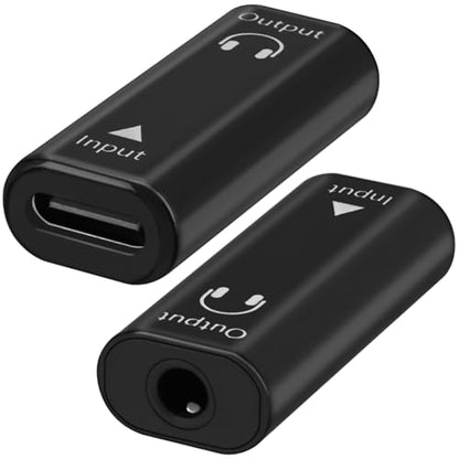 [2 Pack USB C to 3.5mm Headphone Jack Adapter, Type C Female to 3.5mm Female Digital Aux Audio Converter with DAC for PC, Tablet, Laptop, Microphone, Speaker