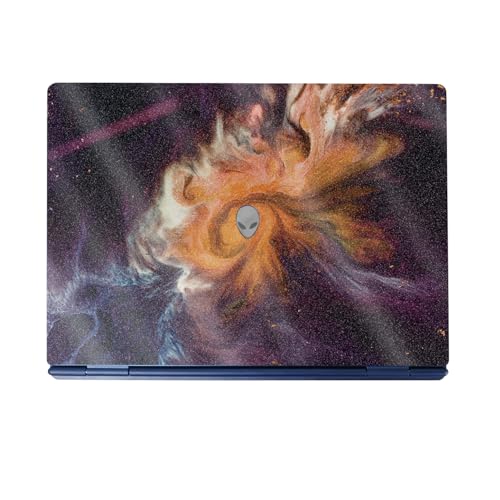 Glossy Glitter Laptop Skin Compatible with Alienware 16/16X Aurora (2025) - Swirl Galaxy - Premium 3M Vinyl Protective Wrap Decal Cover - Easy to Apply | Crafted in The USA by MightySkins - color: Swirl Galaxy, size: 16/16X Aurora (2025) Full Cover Skin,