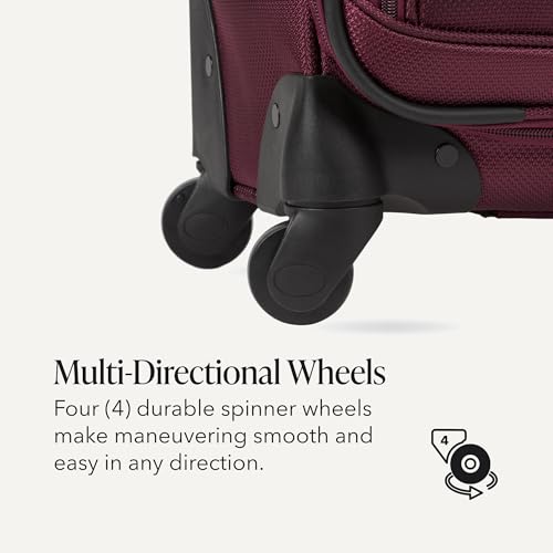 SWISSGEAR Sion Softside Expandable Spinner Luggage Durable Lightweight Travel Suitcase, Merlot, Checked-Medium - color: Merlot, size: Checked-Medium
