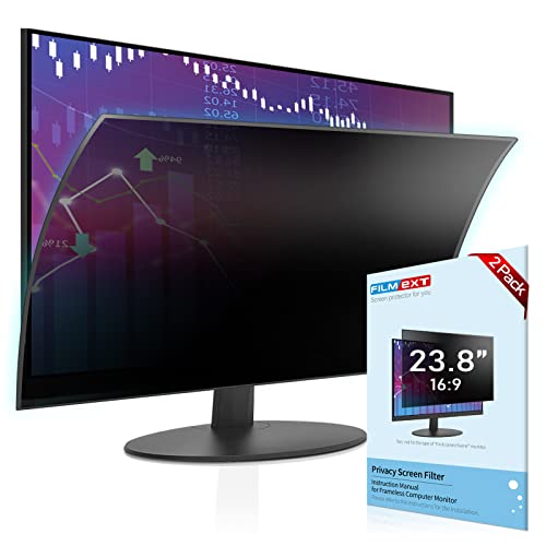 2 Pack 23.8 inch Computer Privacy Screen Filter | Monitor Privacy Screen 23.8" for 16:9 All-in-One Desktop/Frameless PC,Computer Bubble Free Anti-Spy Blue Light Filter - size: 2Pack 23.8" 16:9 Frameless Monitor