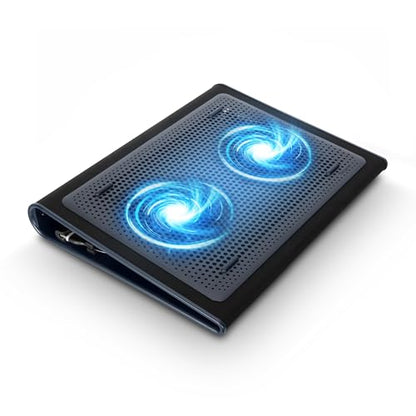 Targus Dual Cooling Fan Laptop Chill Mat, Best Notebook tray, adjustable Cooling Pad for 17-Inch Notebook, laptop stand for desk/bed/ lap with USB-A/ Mini USB cable to gadget, Black /Grey (AWE55GL) - style: Cooling Pad Black