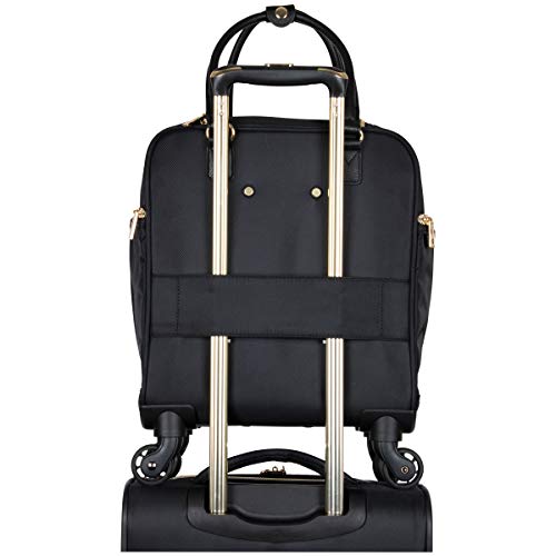 Kenneth Cole REACTION Chelsea 2-Piece Bundle - 17" 4-Wheel Spinner Underseat Carry-On Luggage & Matching 15" Laptop Backpack, Black - color: Black, size: 2pc Bundle (Underseater+Backpack)