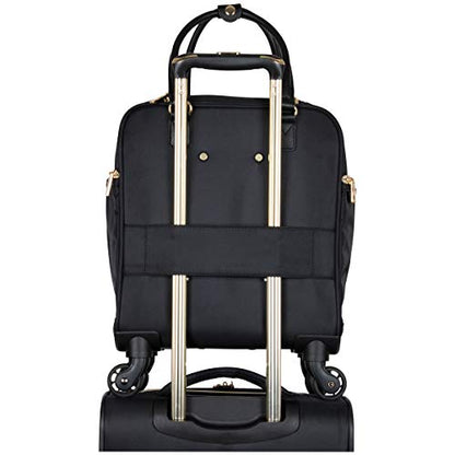 Kenneth Cole REACTION Chelsea 2-Piece Bundle - 17" 4-Wheel Spinner Underseat Carry-On Luggage & Matching 15" Laptop Backpack, Black - color: Black, size: 2pc Bundle (Underseater+Backpack)
