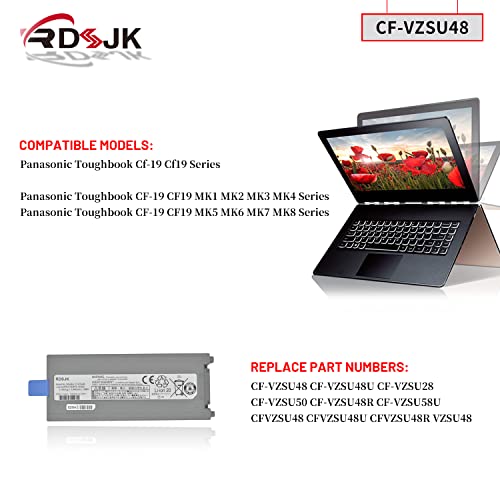 CF-VZSU48 CF-VZSU48U Battery Compatible Panasonic Toughbook CF19 CF-19 MK1 MK2 MK3 MK4 MK5 MK6 MK7 MK8 Series CFVZSU48 CF-VZSU28 CF-VZSU50 CF-VZSU50U CF-VZSU58U CF-VZSU48R 10.65V 58Wh