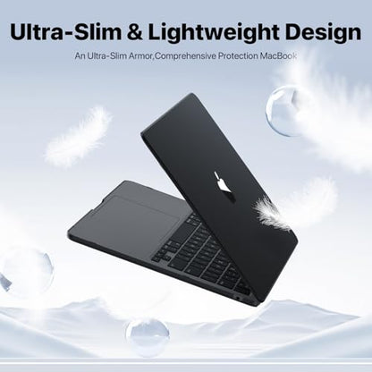 Macaset Compatible with MacBook Air 15 inch Case M2-M5 2023-2026 Hard Shell | A3448/A3241/A3114/A2941, Hard Shell & 100% Ultra Clear & Scratch-Resistant - color: Classic Black Clear