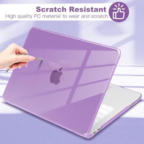 Compatible with MacBook Neo 13 inch Case 2026 A18 Pro Chip, Plastic Hard Shell Case & Keyboard Cover & Screen Protector & USB Adapter, Crystal Purple - color: Crystal Purple