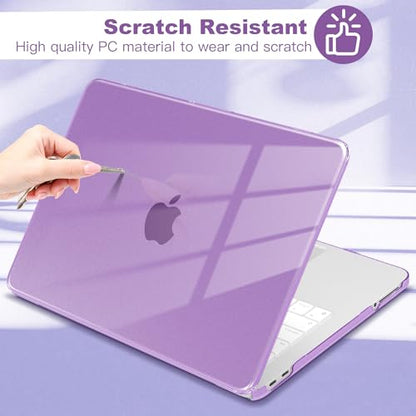 Compatible with MacBook Neo 13 inch Case 2026 A18 Pro Chip, Plastic Hard Shell Case & Keyboard Cover & Screen Protector & USB Adapter, Crystal Purple - color: Crystal Purple