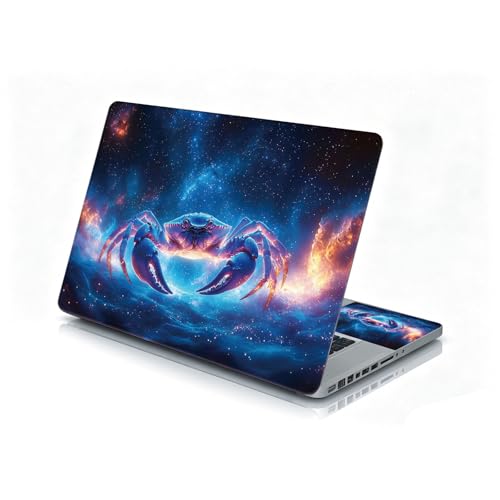 Universal Laptop Skin Sticker Decal, 12"-15.6" Aesthetic Vinyl Wrap, Cosmic Crab Zodiac Waterproof Notebook Cover Art Protector for MacBook HP Dell Lenovo, Fits 13" 14" 15" 15.6" - color: Cosmic Crab Zodiac