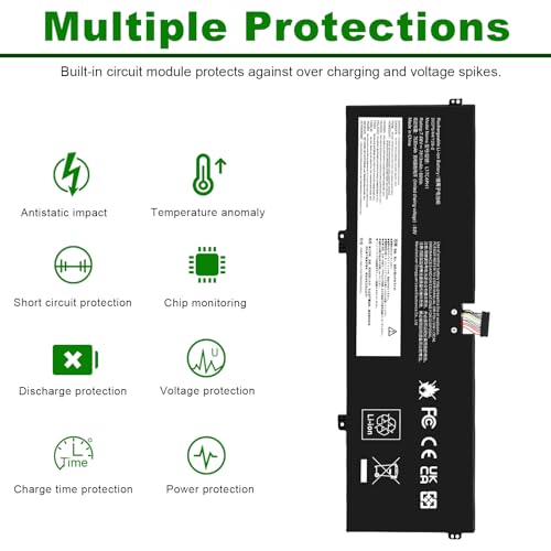 Futurebatt L17C4PH1 L17M4PH1 Laptop Battery for Lenovo Yoga Lenovo Yoga 7 Pro Pro-13IKB C930 C930-13IKB C930-13IKB-81EQ 81C4 81EQ Series 5B10Q82425 5B10Q82426 C930-13IK C930-13IKB L17M4PH2 L17L4PH2 - size: L17C4PH1 12.60 5.28 1.06