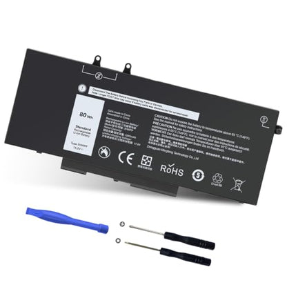 Upgraded 80Wh 3HWPP Battery for Dell Inspiron 7500 7506 2-in-1 Black | Fit for Latitude 5410 5510 5401 5501 5411 5511, Precision 3541 3551, 03HWPP 10X1J N2NLL, and More - size: 9.38*4.13*0.25inch 3HWPP