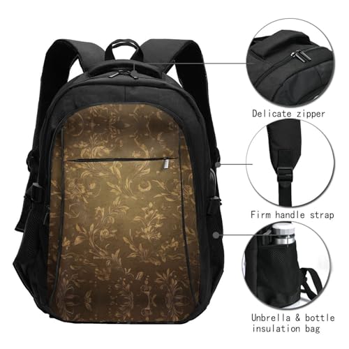 Travel Laptop Backpack Business Backpack for Men Women Large Texture Travel Backpack with USB Charging Port