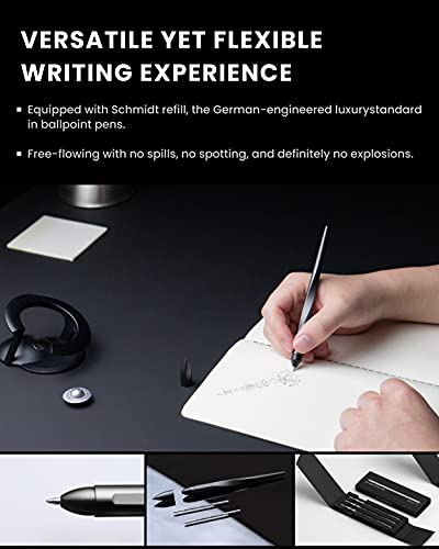 novium Hoverpen Interstellar - Space Black, Ballpoint Pen | Unique Conversational Starter, Premium Futuristic Design, Precision Flow Ink, Schmidt Ballpoint Cartridges - color: Space Black, style: Standard