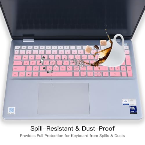 Keyboard Cover Skin for 2025 Dell 16 Plus Laptop DB16250, Dell 16 Plus 2-in-1 Laptops DB16255 DB06250, Dell Inspiron 16 5640 5645, Dell 16 Laptop DC16250 DC16251 Keyboard Protector Skin, Ombre Pink - color: Ombre Pink