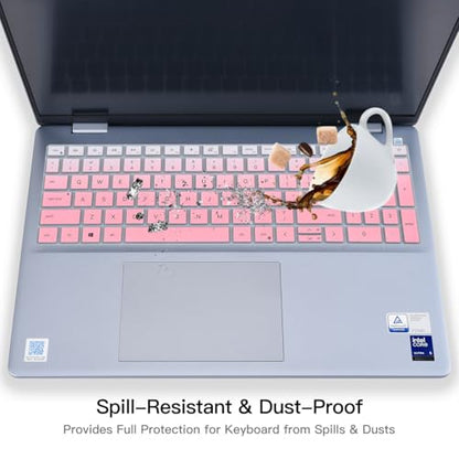 Keyboard Cover Skin for 2025 Dell 16 Plus Laptop DB16250, Dell 16 Plus 2-in-1 Laptops DB16255 DB06250, Dell Inspiron 16 5640 5645, Dell 16 Laptop DC16250 DC16251 Keyboard Protector Skin, Ombre Pink - color: Ombre Pink