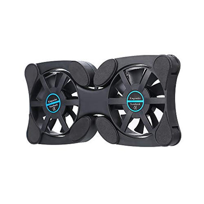 QUZHI Mini Portable Folding Foldable USB Dual Fan Cooler Cooling Pad for PC Laptop Notebook 7