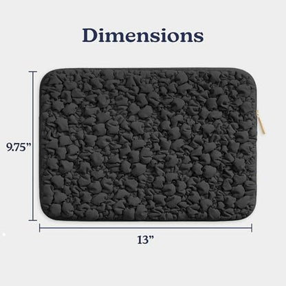 Vandel Puffy Laptop Sleeve Case, 13-14 inch Laptop Sleeve Bag Case 13.3 Inch, Compatible with MacBook Air/Pro 13/Pro 14/iPad Pro 12.9, HP Dell ASUS Computer Bag Cover, Black Scrunch - color: d. Black Scrunch