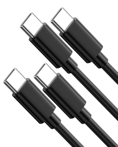 1.5 ft/Short USB C to USB C Cable,100W USBC to C Cable Fast Charging | 2-Pack Type C Fast Charger Cord for Samsung Galaxy S25 S24 S23, iPhone 17 16 15 Pro Max Plus, MacBook Neo/Pro/Air, iPad Pro - color: Black, size: 1.5ft
