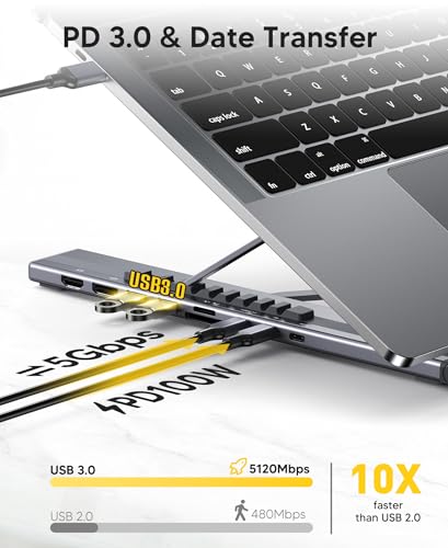 9 in 1 USB C Laptop Dock Stand with HDMI+DP,4K Dual Monitor PD 100W | Single 8K for Windows DP 1.4 or Dual 4K for Win and Mac,2 USB A 3.0, PD 100W, USB C 3.0+SD&TF for Mac Windows, Mac, ChromeOS - style: M93 9 in 1(HDMI+DP)