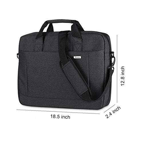 Voova 17.3-17 Inch Laptop Bag, Computer Bag, MacBook Bag, Black | Expandable splash-proof 17.3-inch laptop messenger bag with removable strap; fits MacBook, HP, Dell, Lenovo and Asus - color: Black, size: 17-17.3 Inch