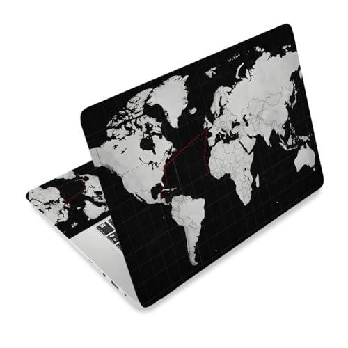 Classical Laptop Skin Sticker Decal for Work School Global Map Sticker for Notebook PC 3Pcs Laptop Protecor Fit Computers for 12.1 13 13.3 13.6 14 15 15.3 16 Inch Vintage Geography Map - style: map