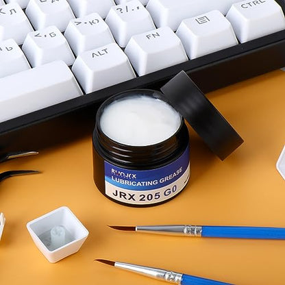 RUNJRX Keyboard Lube Kit JRX 205G0 0.53oz/15g for Mechanical Keyboard Switch Lube, Keyboard Removal Tool with Keycap Puller,Switch Puller,Tweezers(6 Pcs) - style: Lube Kit-M