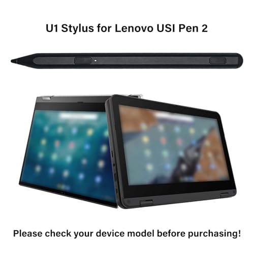 U1 Stylus Pen for Lenovo USI 2.0 Pen Compatible with Lenovo Chromebook Duet 3/5,U1 Pen for ideaPad Flex 5 Chromebook,4096 Pressure Sensitivity(Black)