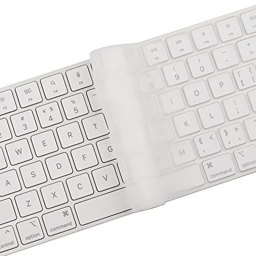 Keyboard Cover for iMac 24 Inch with M4/M3/M1 2024-2021, Apple Magic Keyboard 3 with Touch ID A3118 A2449, Mac mini Desktop M4 M2 M1 Chip Keyboard Accessories Ultra Thin Silicone Skin (Clear) - color: Clear
